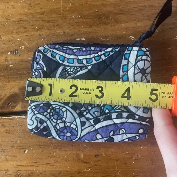 Vera Bradley DEEP NIGHT PAISLEY Blue Card Case ID holder Wallet Pouch Bag - Picture 4 of 7